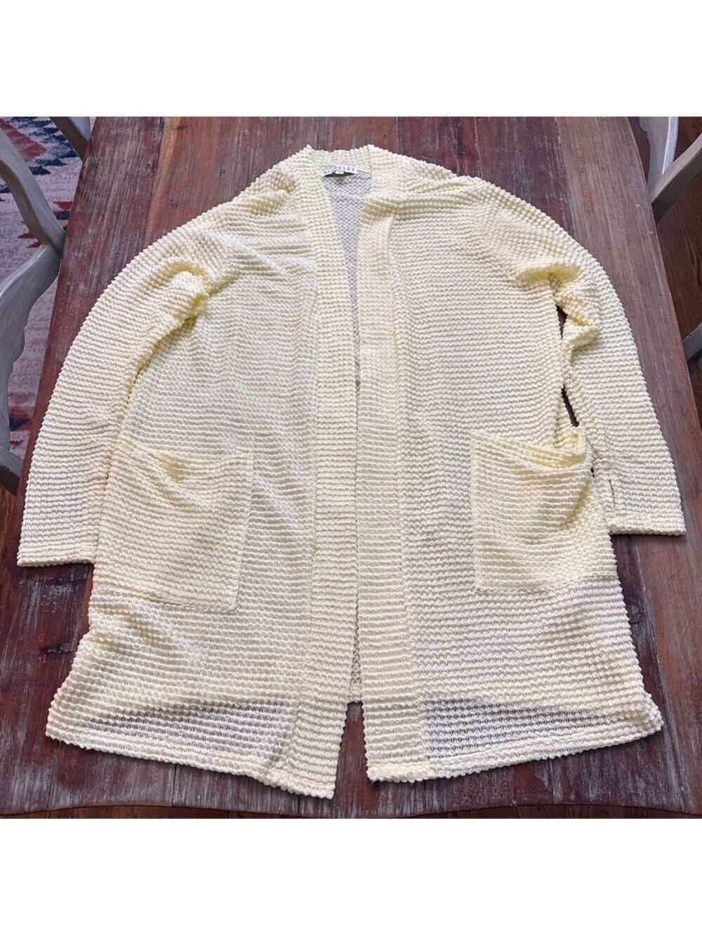 Blakeley Poppy Popcorn Knit Cardigan Pale Yellow Petite Small